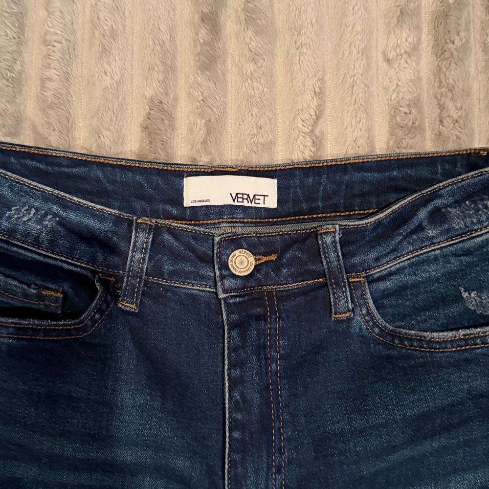 Vervet Los Angeles High Rise Distressed Skinny Jeans Dark Wash VT1196 Size 29 - Picture 3 of 8